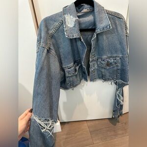 Carmar denim cropped light jean jacket